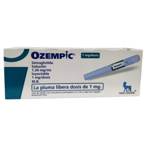 Ozempic 1 mg/1.34MG Pluma + 4 agujas desechables. SEMAGLUTIDE